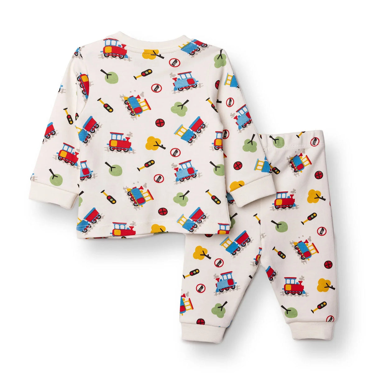 HelloBaby Train Print Long Sleeve Baby Pyjama Set (3-6 Months to 4 Years)