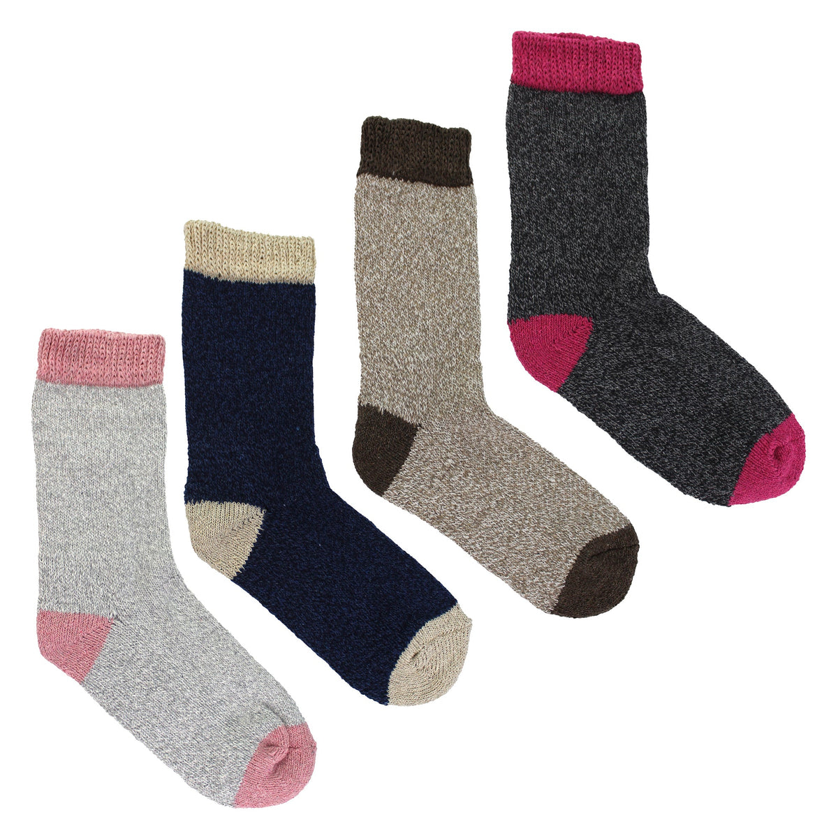 12 Pairs Ladies Non Elastic Boot Socks with Stripes