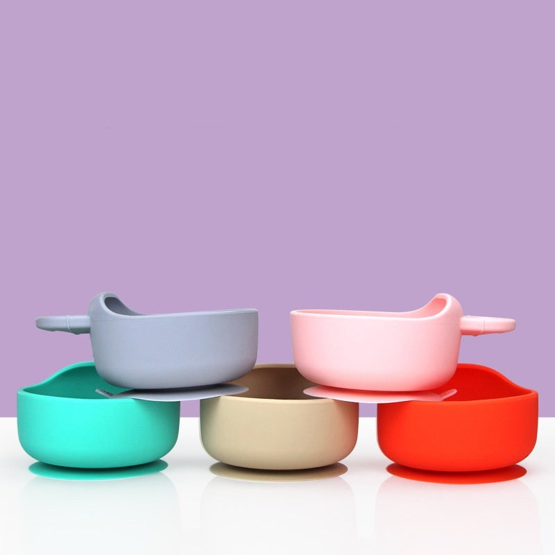 Silicone Baby Bowl & Spoon Set - 3pc Suction Base BPA-Free
