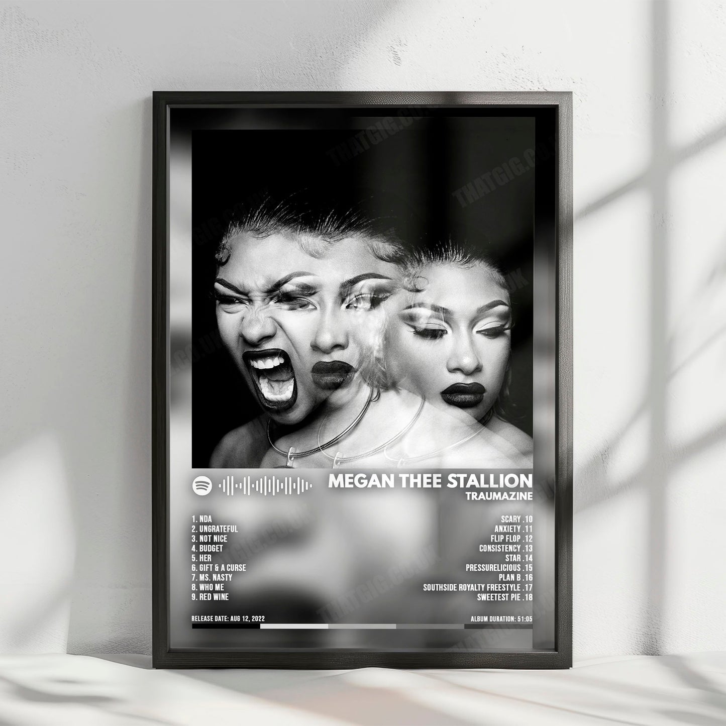 Megan Thee Stallion "Traumazine" Album Cover Poster - with Complete Tracklist