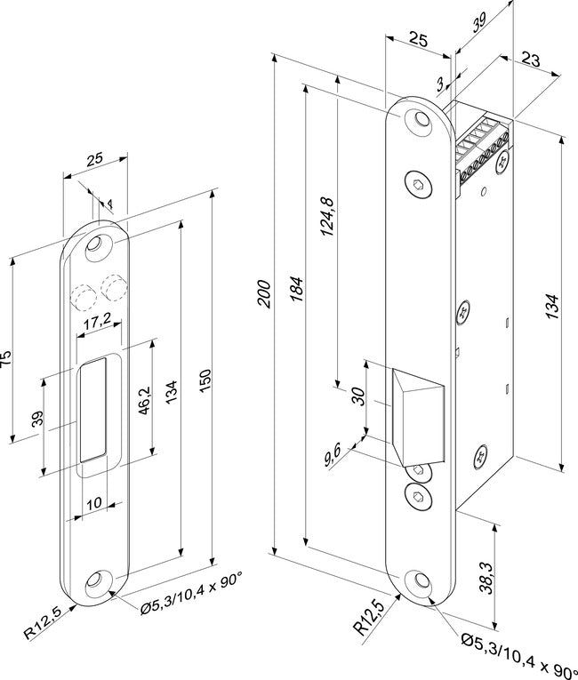 Abloy 351M.80 Flush Mount Electric Lock