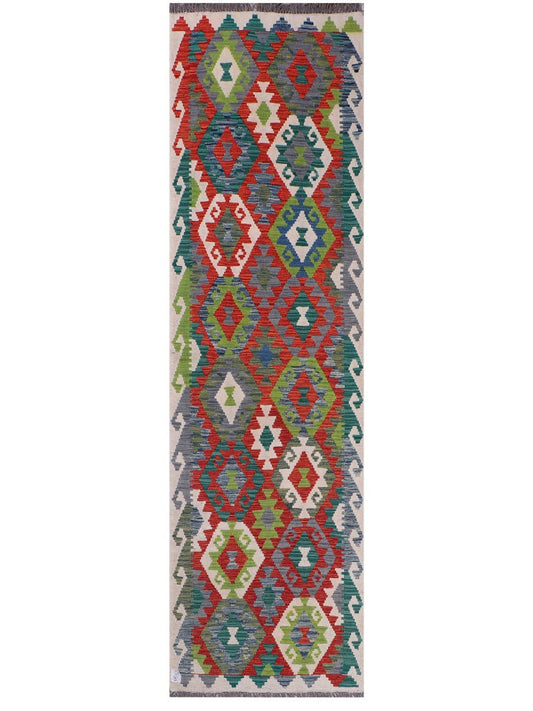 Maimana Afghanistan Kilim Runner - 296 x 82 cm