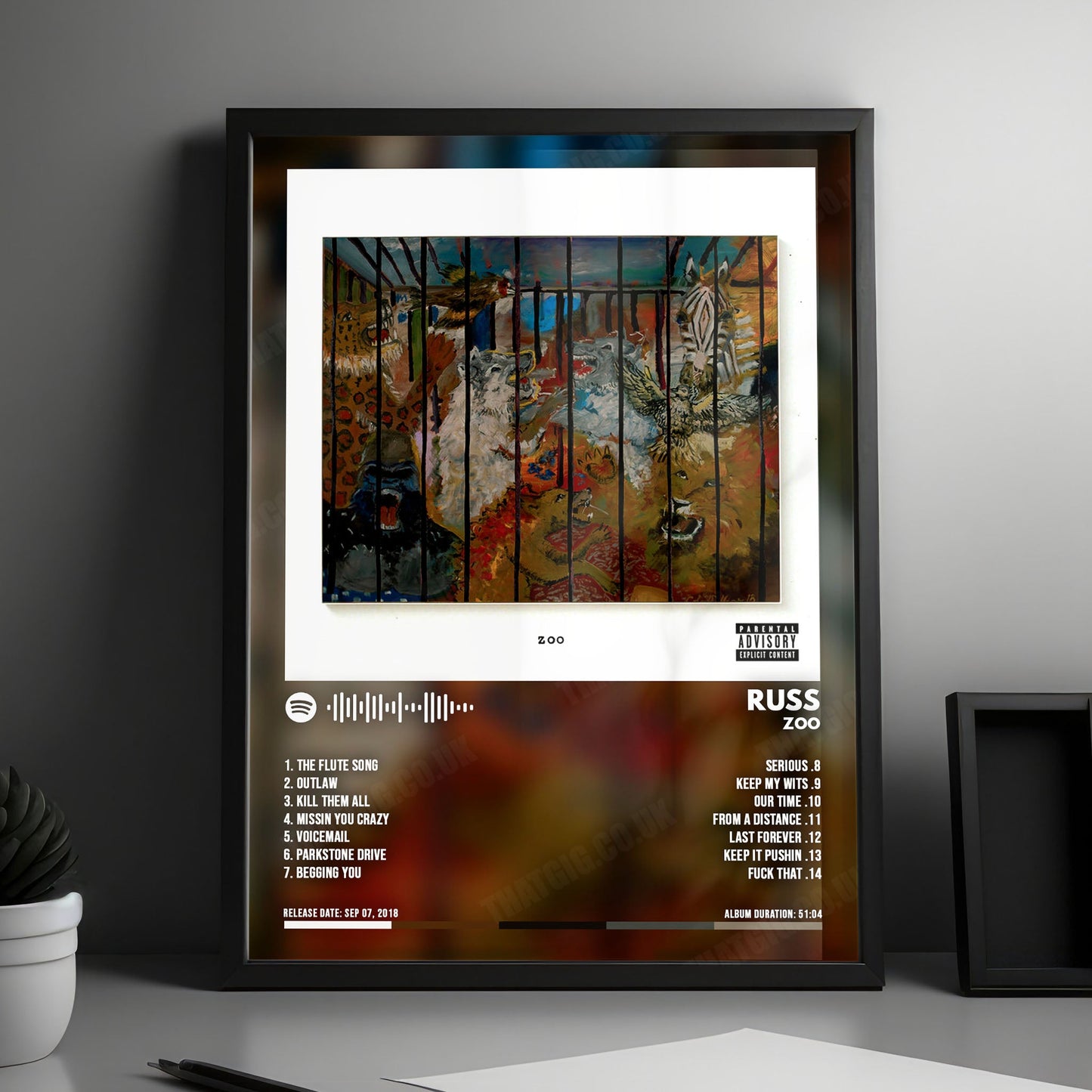 Russ "Zoo" Album Cover Poster - with Complete Tracklist