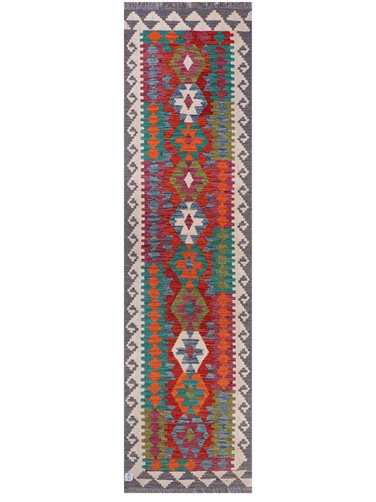 Maimana Afghanistan Kilim Runner - 298 x 78 cm