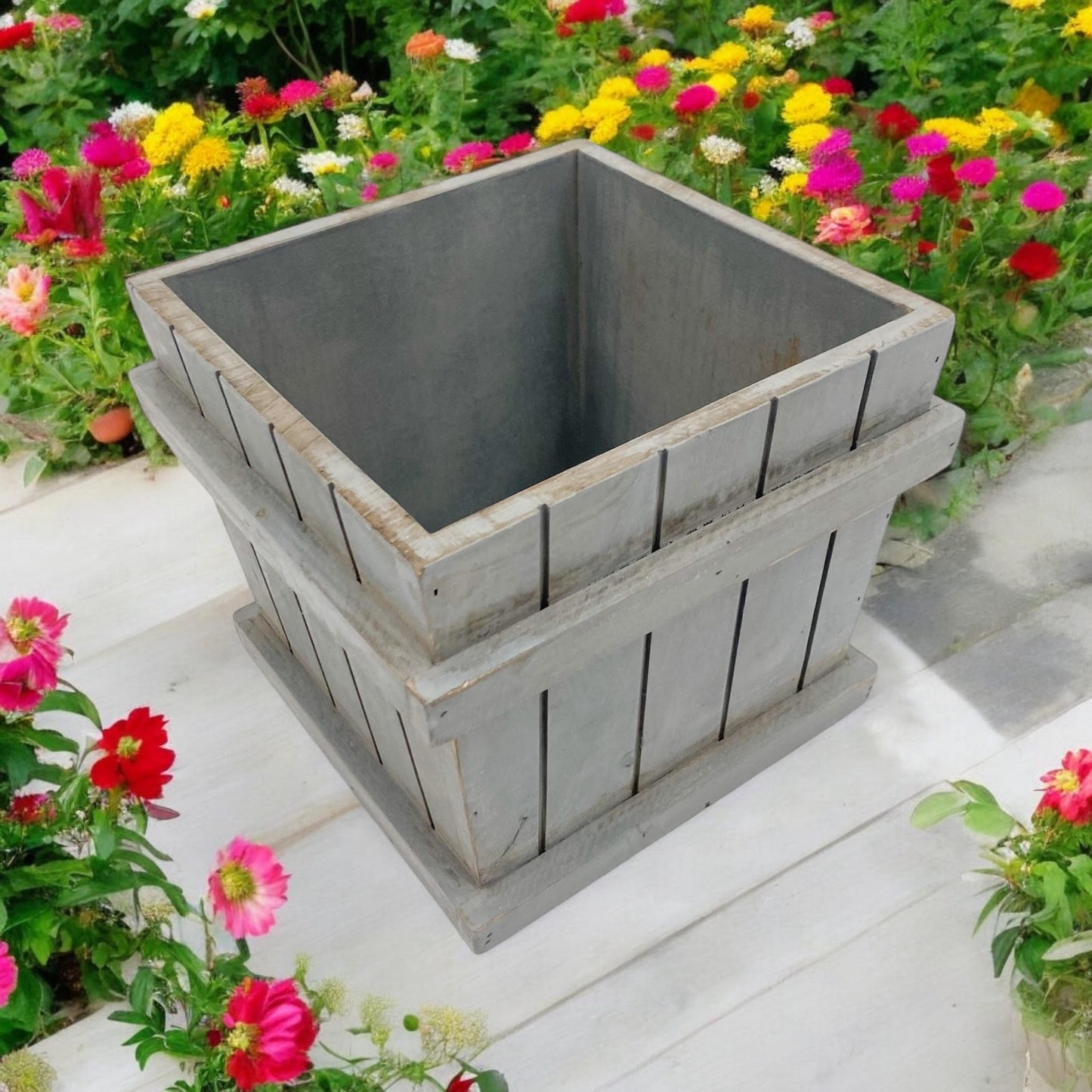 20CM WOODEN PLANTER