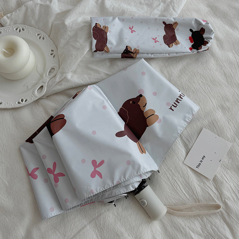 Cartoon Foldable And Portable Vinyl Umbrella