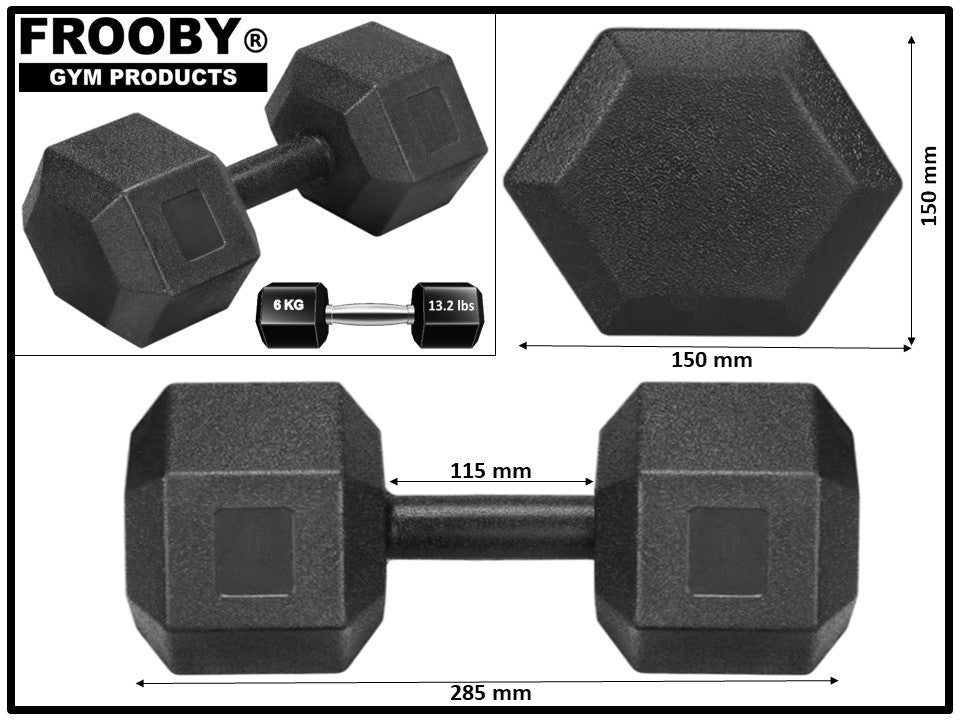 2KG - 10KG Concrete Hex Dumbbells Weight Pairs