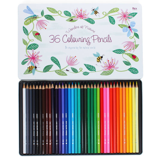 36 Colouring Pencils in a Tin - Wonders of Nature