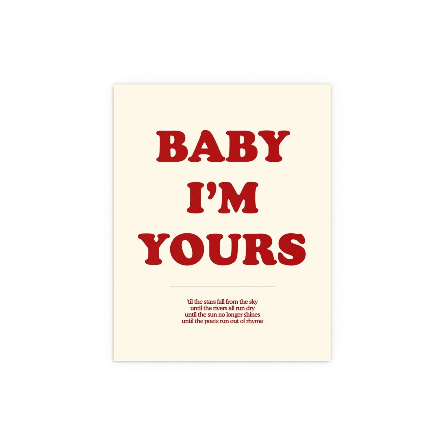 Baby I'm Yours (Off-white & red)