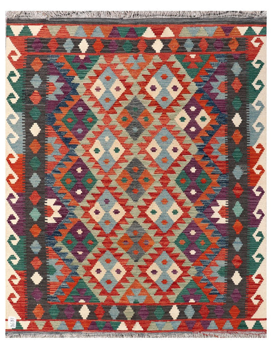 Maimana Afghanistan Kilim Rug - 188 x151 cm