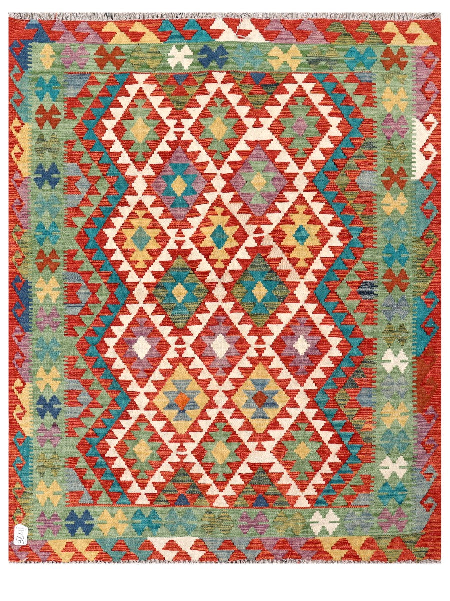 Maimana Afghanistan Kilim Rug - 187 x147 cm