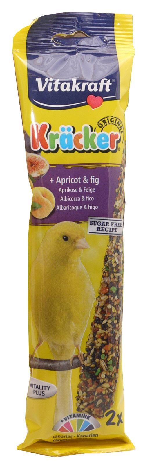 Vitakraft Budgie Kräcker Apricot Fig Stick 2 Pack - Case of 7