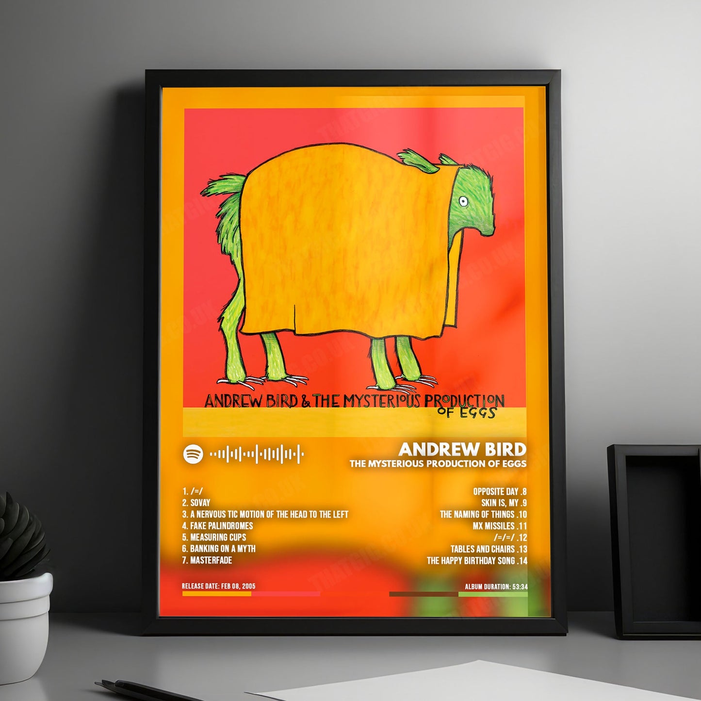Andrew Bird "The Mysterious Production of Eggs" Album Cover Poster - with Complete Tracklist
