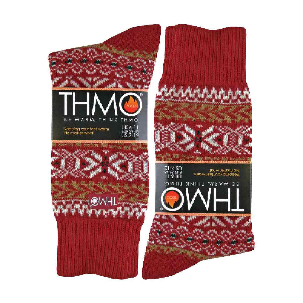 1 Pack Mens Vintage Nordic Thermal Thick Wool Blend Socks