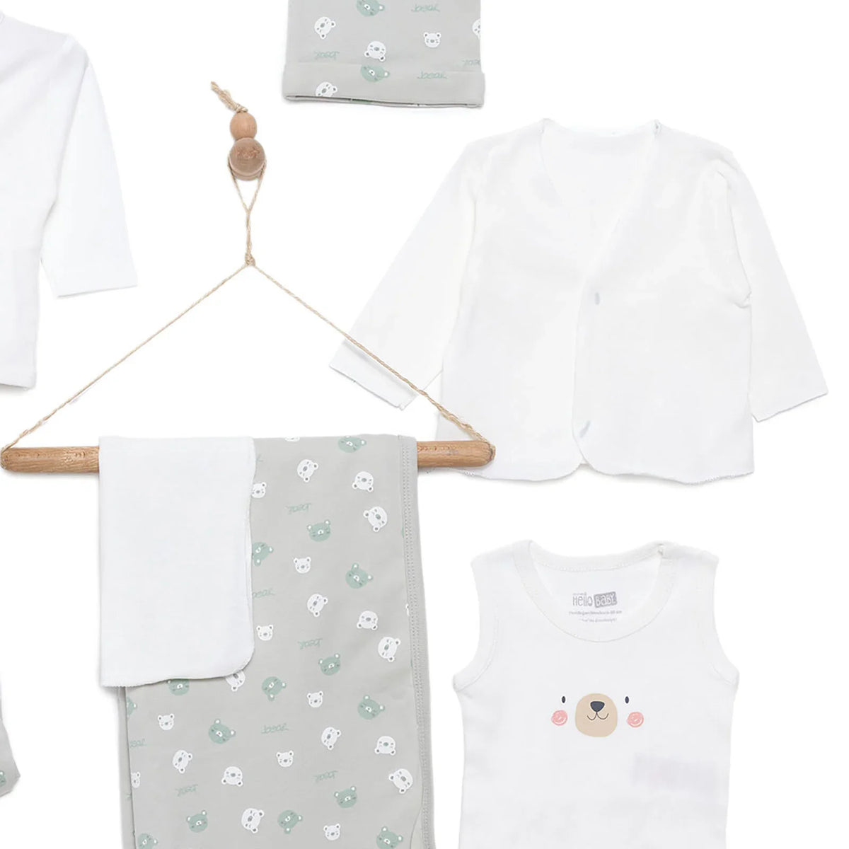 HelloBaby 10 Piece Bear Theme Baby Hospital Bag Set (Newborn)