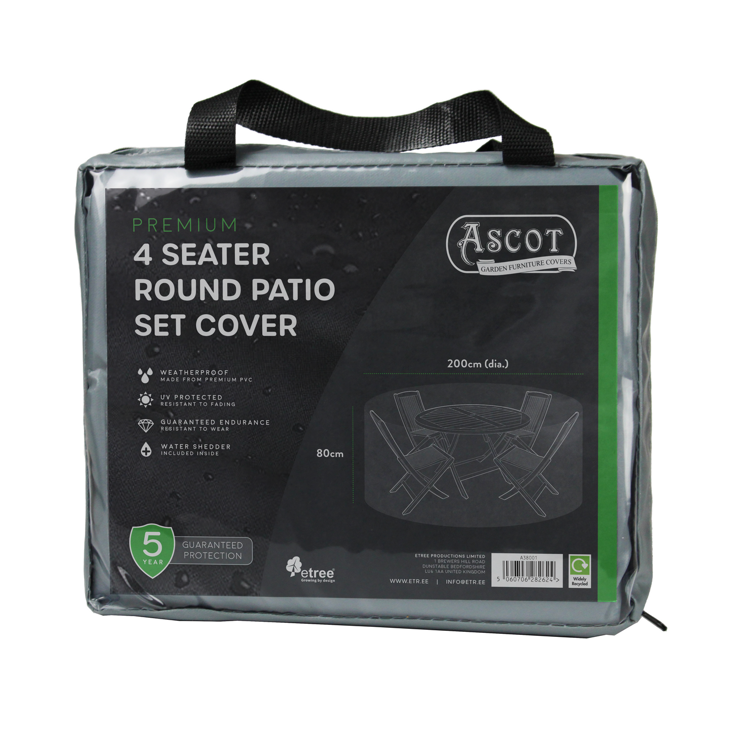 Premium 4 seater Round Patio Set Cover - 200 (Dia.)X 80(H) cm