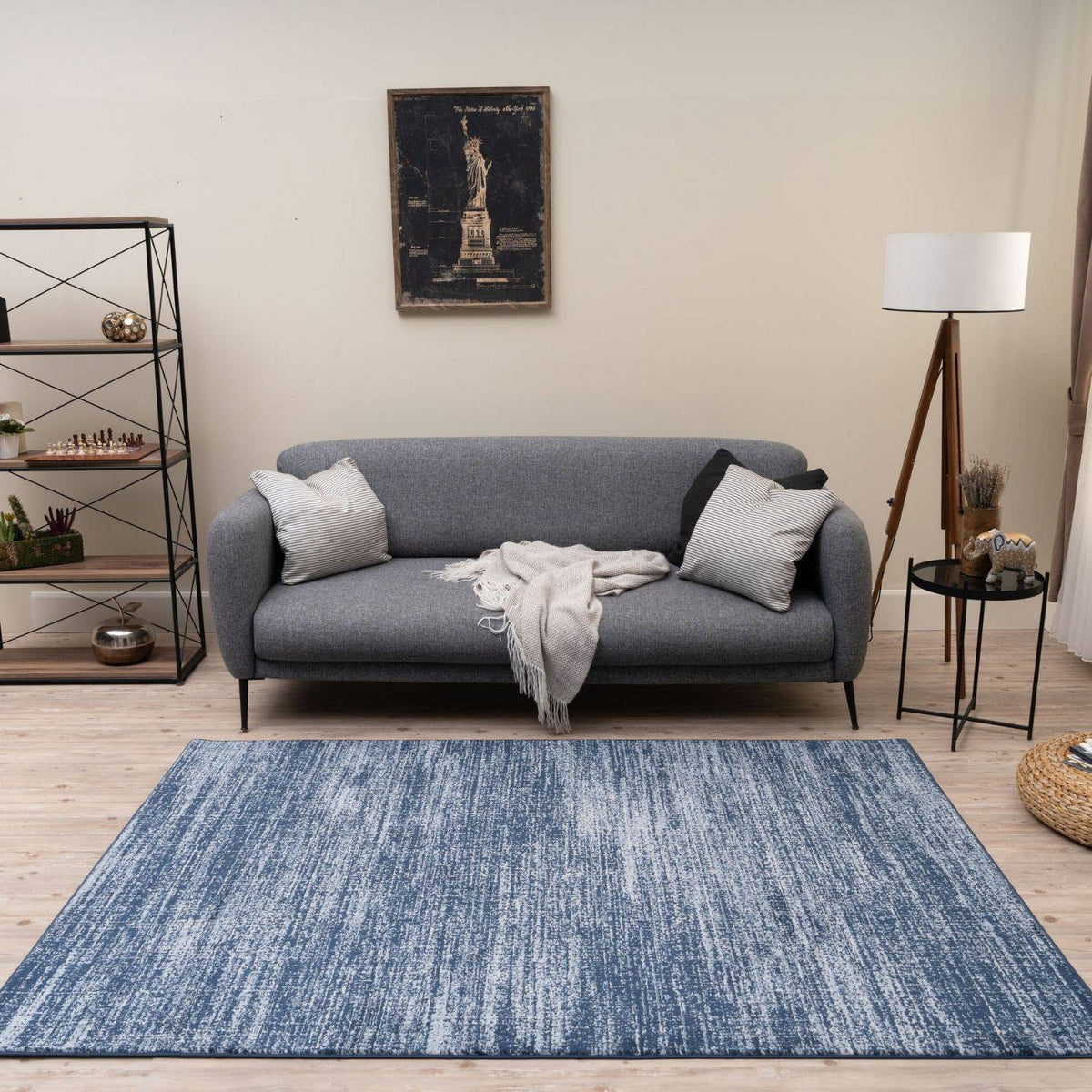 Montana Abstract Blue Rug | 3800Bl