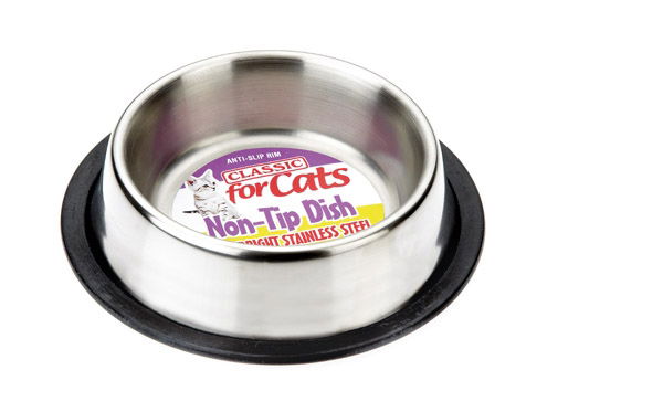 Classic Stainless Steel Non Tip Cat Dish 240ml (160mm Diameter)