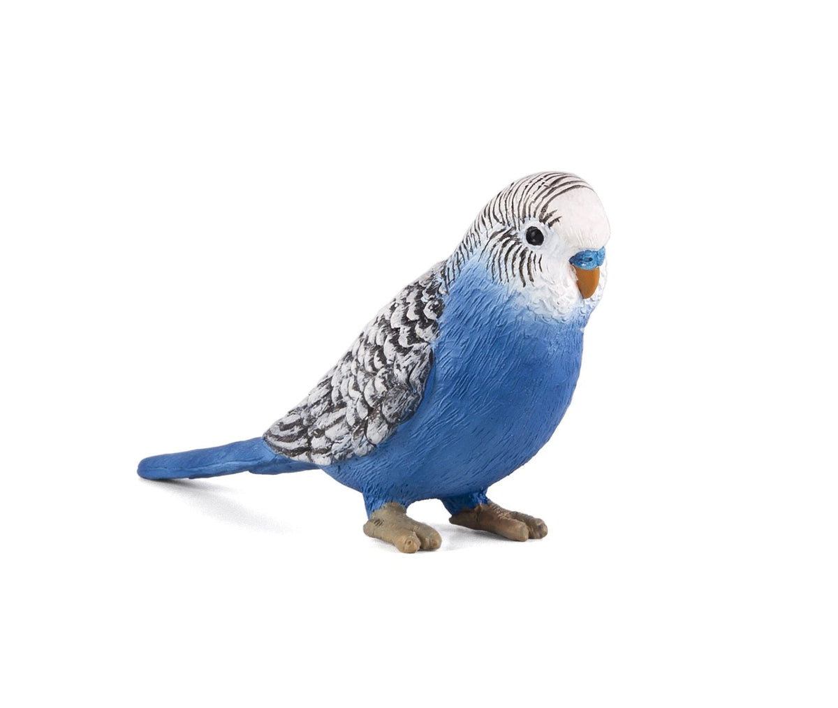 Blue Budgerigar Toy Realistic Exotic Bird Figurine 7.5x7.5x4cm