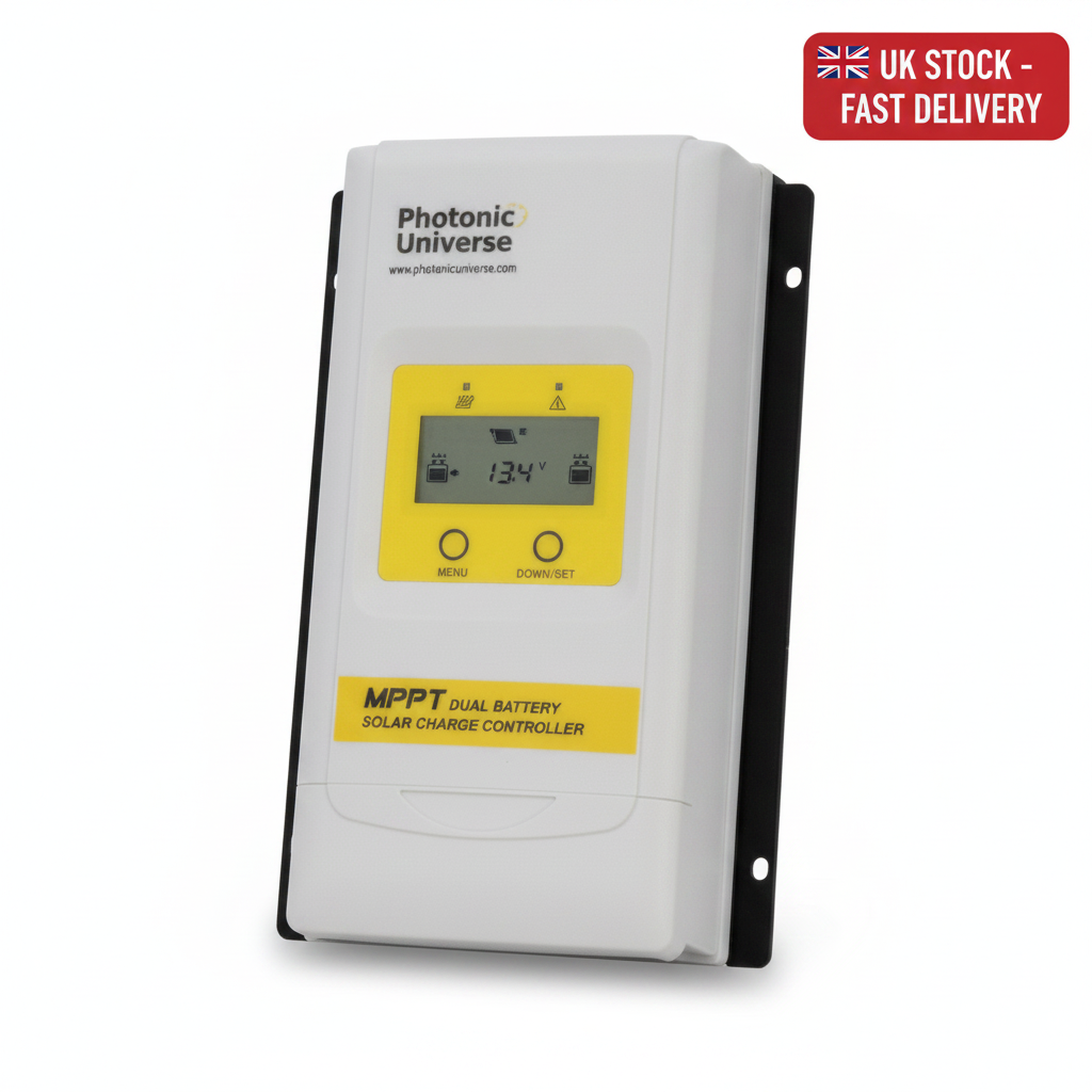 High efficiency 20A dual battery MPPT solar charge controller