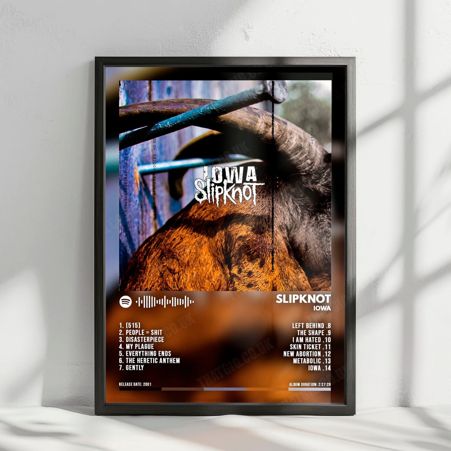Slipknot "Iowa  " Album Cover Poster - with Complete Tracklist