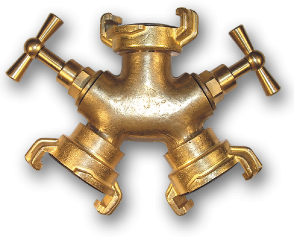 Claw Brass - 3 Way Connector with Bib Taps Hose Pipe Fitting Brass Water Fitting