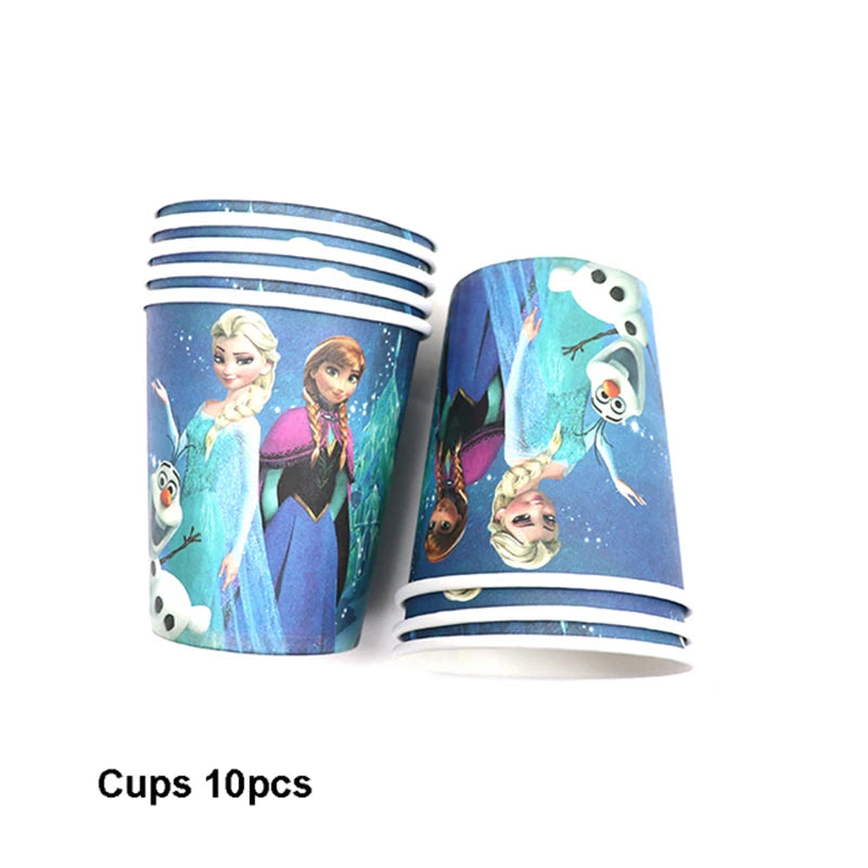 Frozen Anna Elsa Party Supplies – Disposable Plates Cups Napkins Balloons