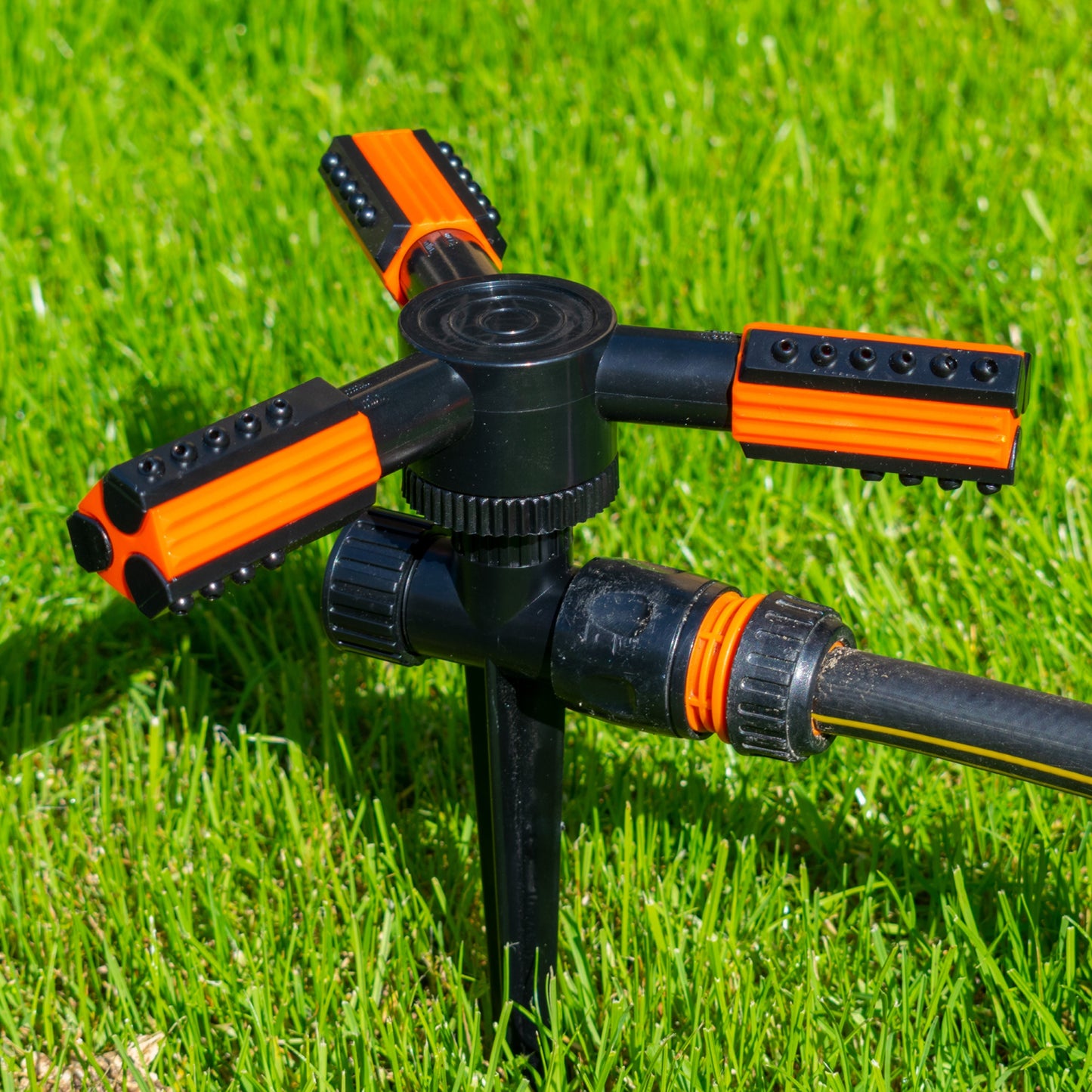 3 Arm Rotary Lawn Sprinkler on Spike - Eco Line Garden Hose Pipe Garden Watering