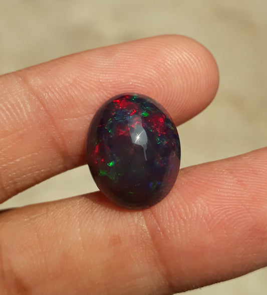 7.5ct Opal for Sale - Black Fire Opal - October Birthstone - 16x13mm