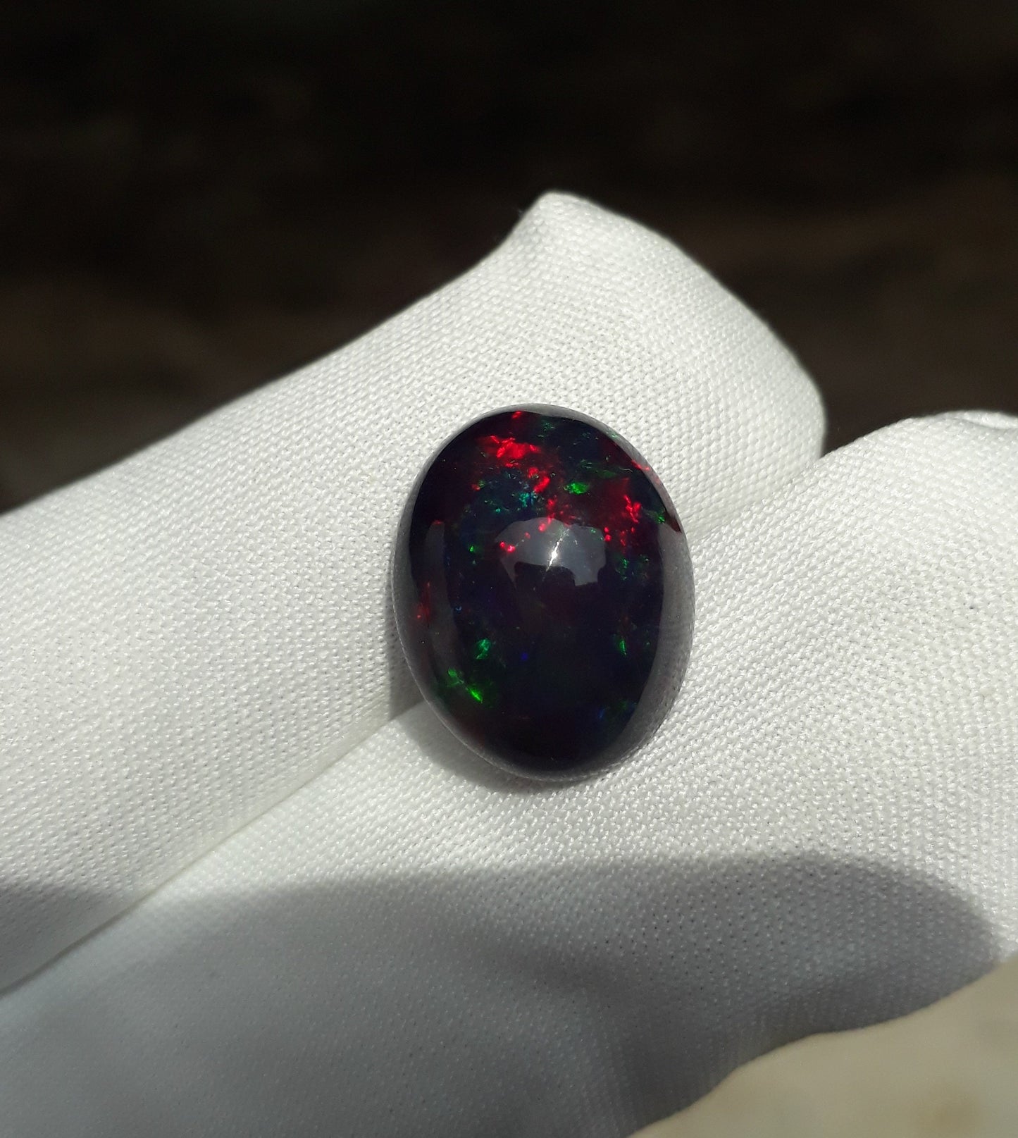 7.5ct Opal for Sale - Black Fire Opal - October Birthstone - 16x13mm