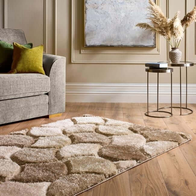 3D Carved Rug Geometric Design