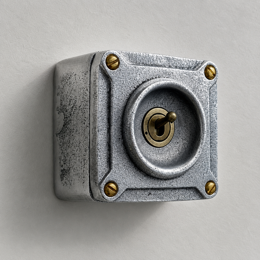 Single Gang Metal Toggle Light Switch | 2 Way 10 Amp Industrial Conduit