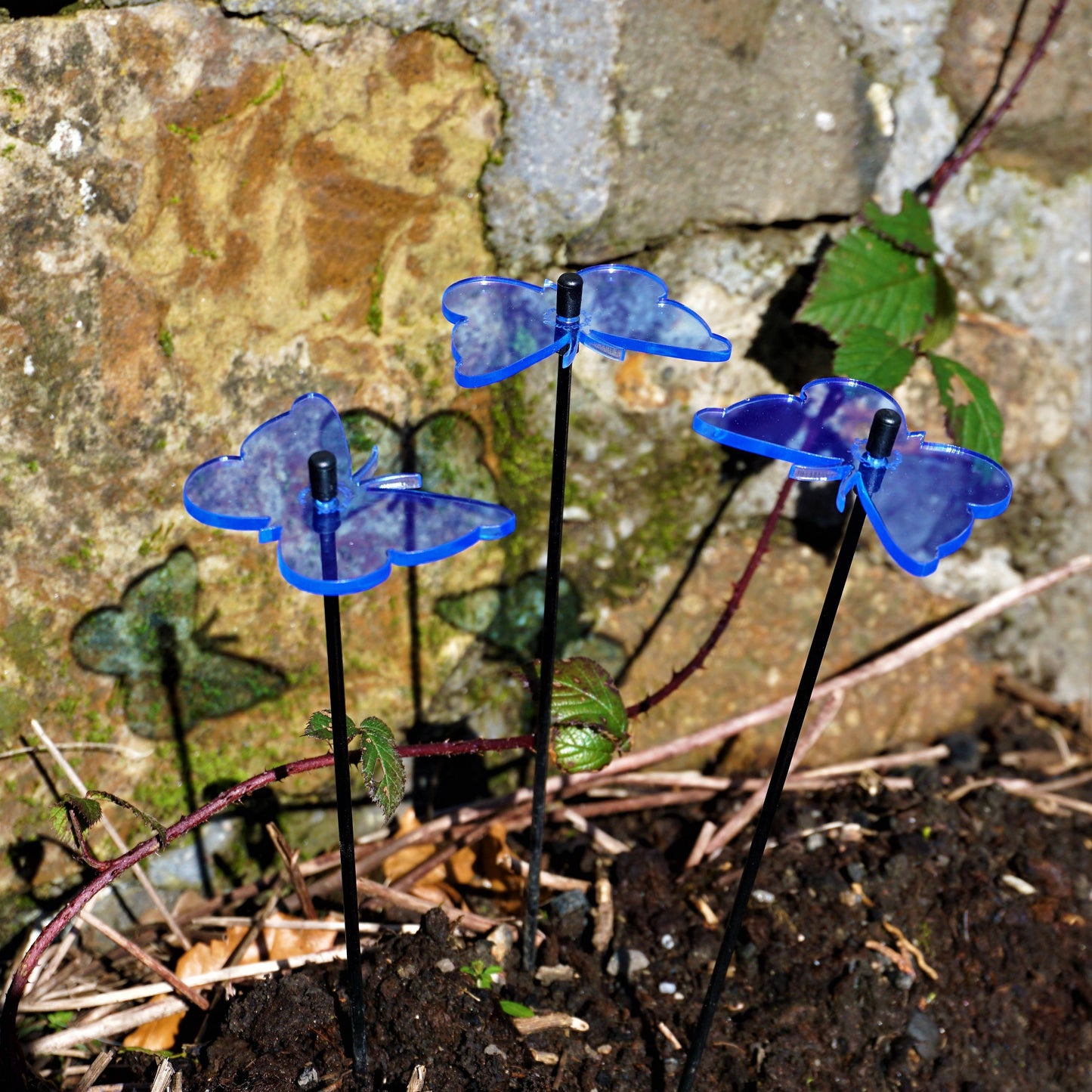 Small Garden Décor Ornaments Set of 3 'Gatekeeper Butterfly'