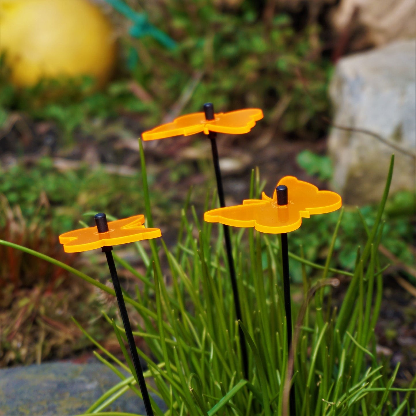 Small Garden Décor Ornaments Set of 3 'Gatekeeper Butterfly'