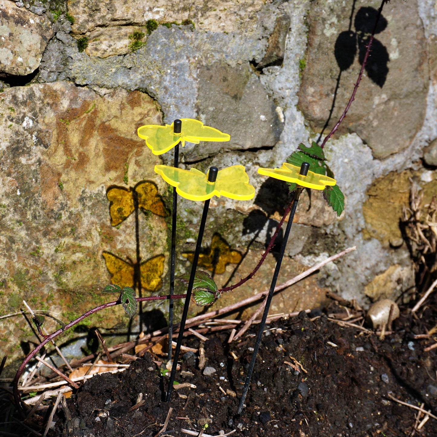 Small Garden Décor Ornaments Set of 3 'Gatekeeper Butterfly'