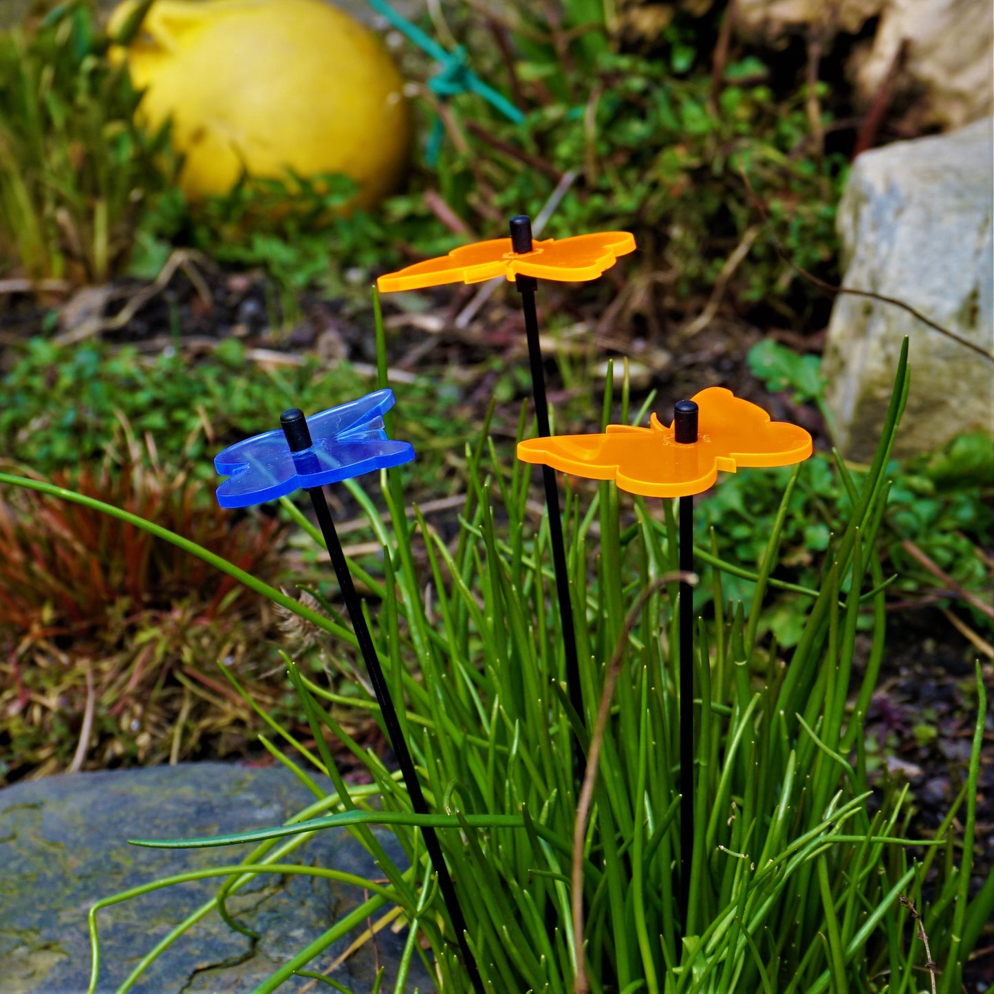 Small Garden Décor Ornaments Set of 3 'Gatekeeper Butterfly'