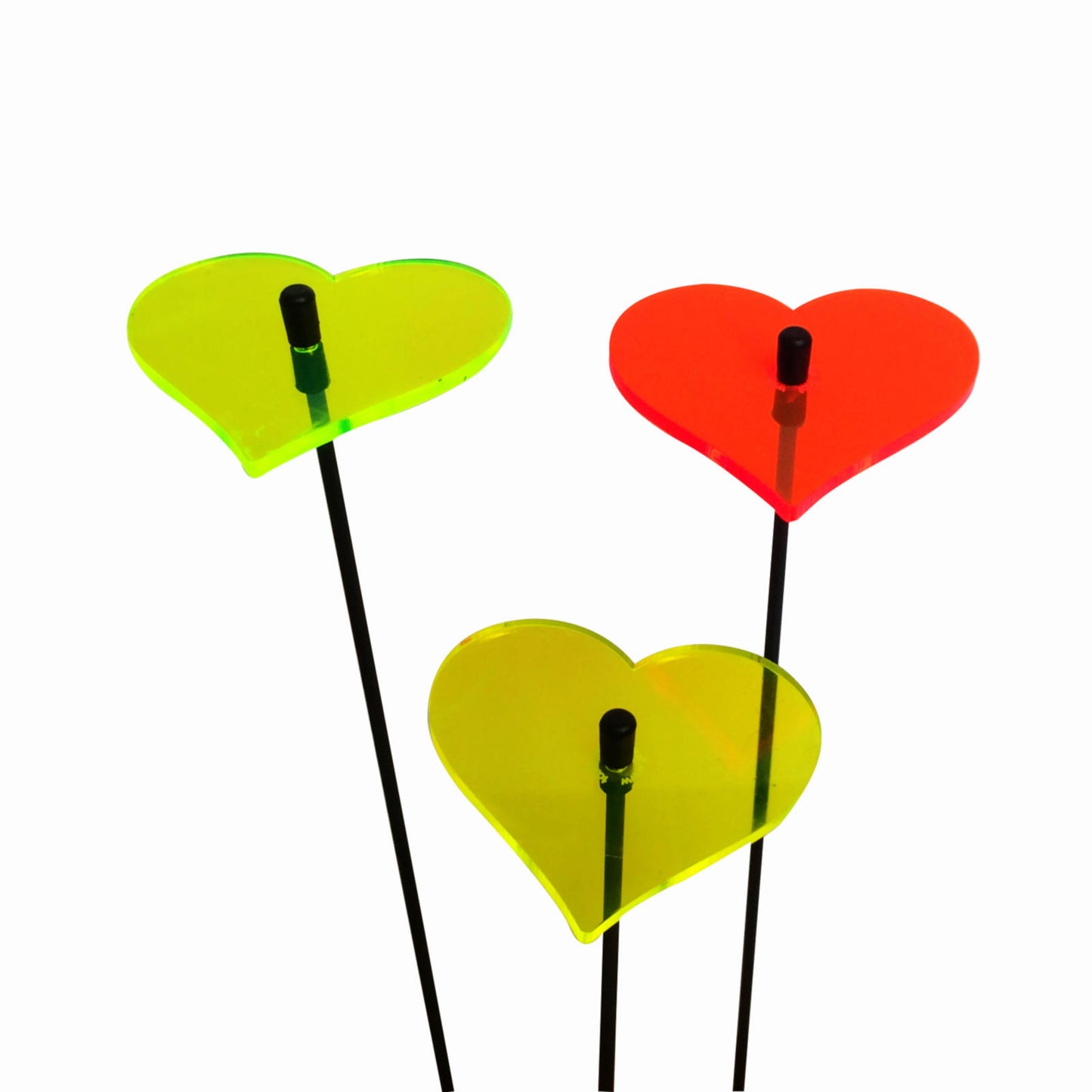 Small Garden Décor Ornaments Set of 3 'Heart'