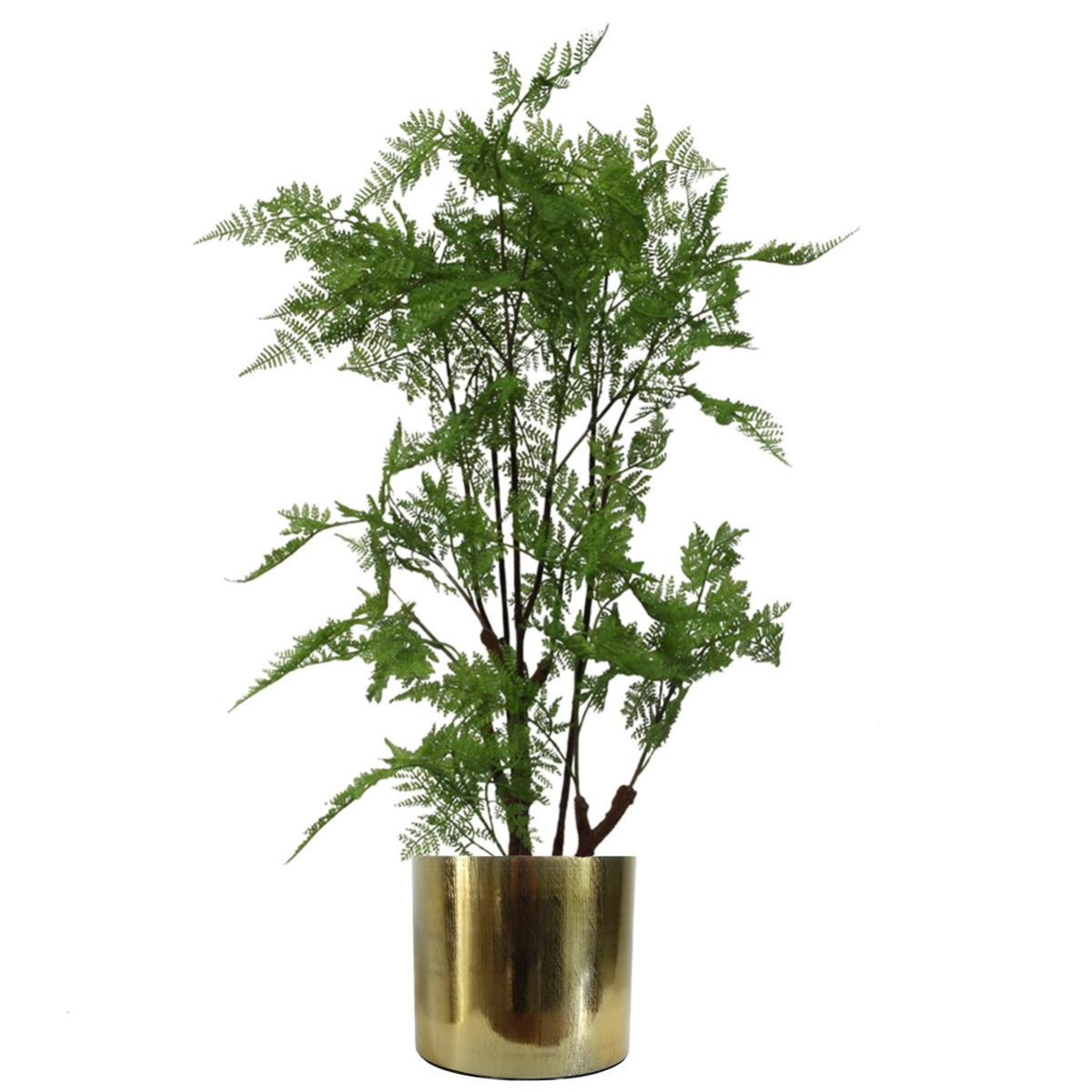 18cm Gold Etched Metal Planter by Leaf