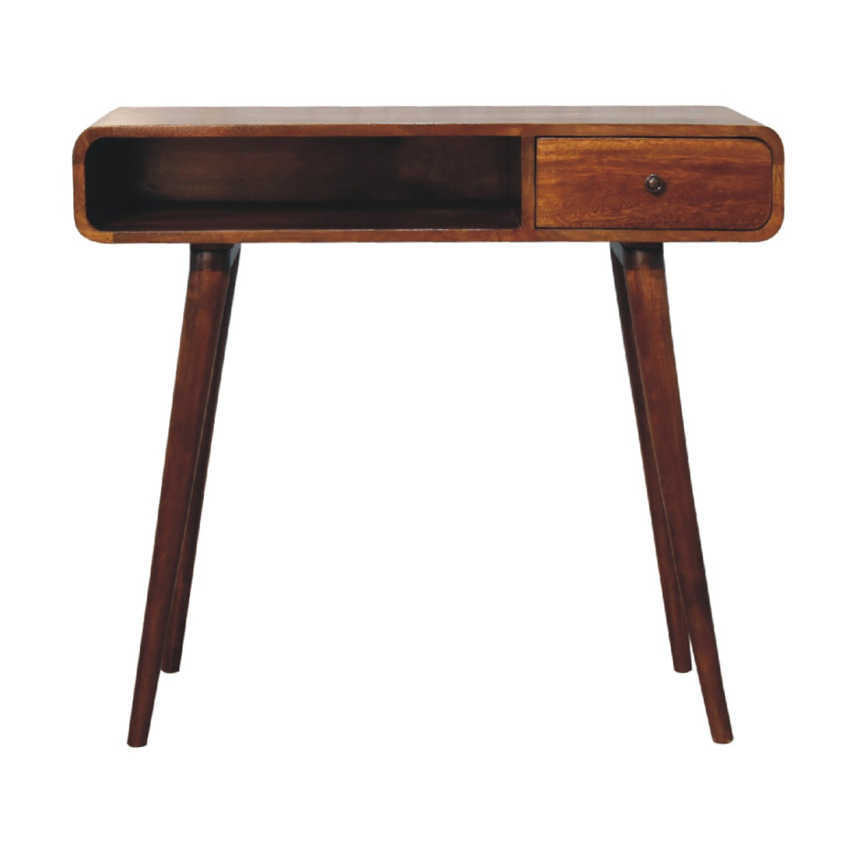 Artisan Furniture Solid Wood Curved Chestnut Writing Desk