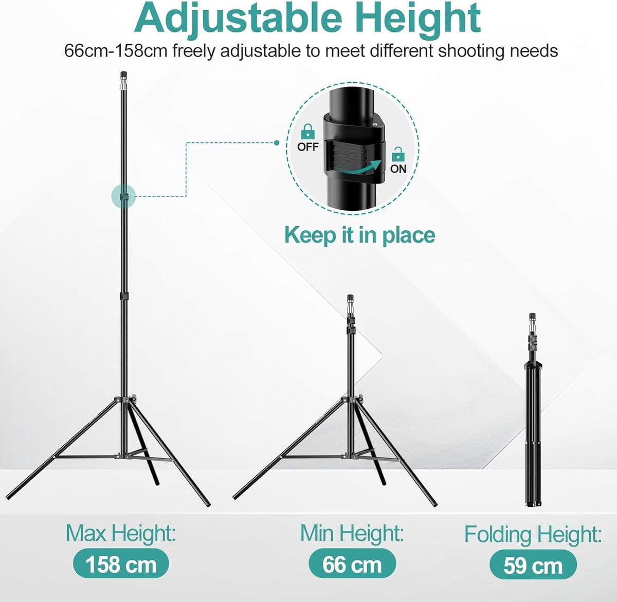 EMART 62inch Light Stand, Adjustable Aluminum Tripod, for Camera & Lighting, 2pk