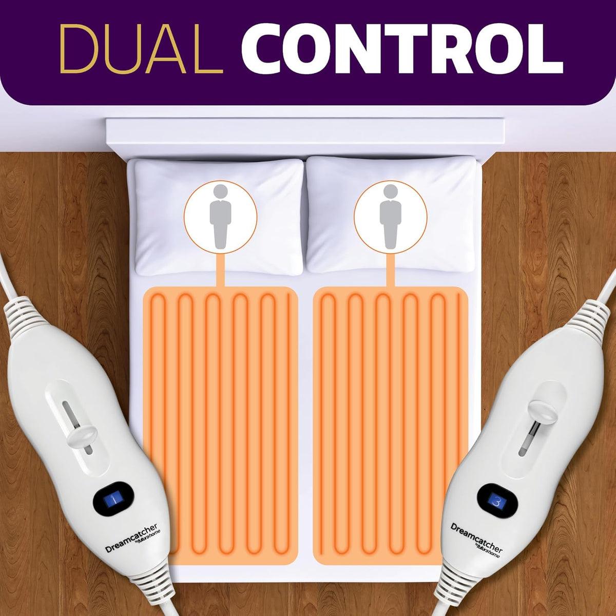 Double Electric Blanket 193x137cm Soft Polyester Fitted Underblanket Dreamcatcher