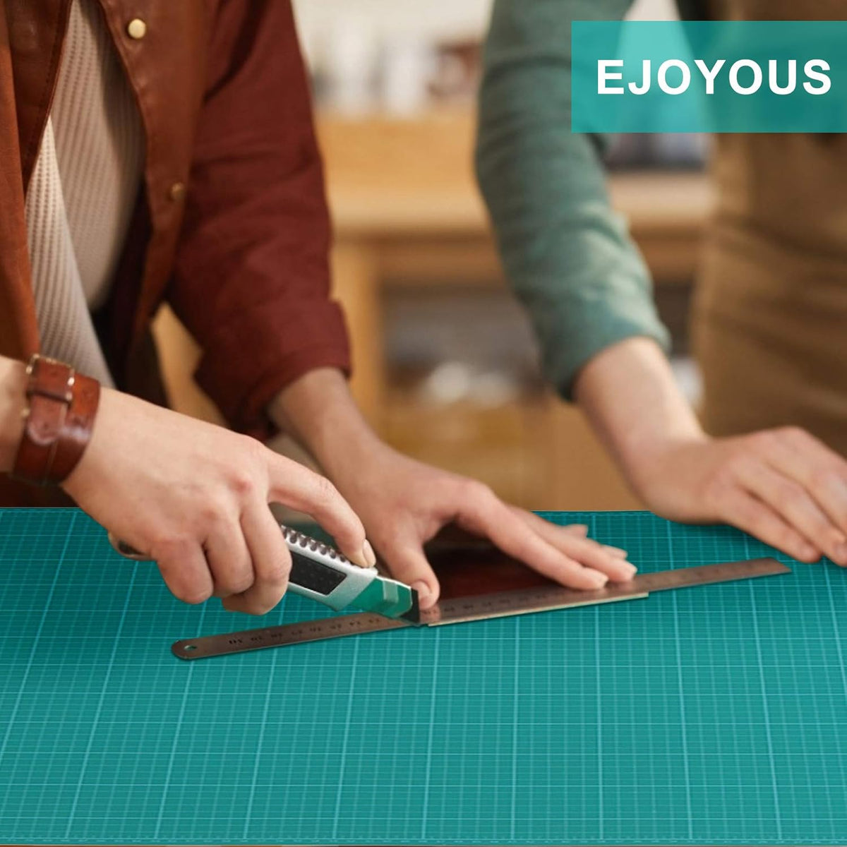 A1 PVC Cutting Mat 60x90cm – 5-Ply Self-Healing Desk Pad, Double-Sided, Green
