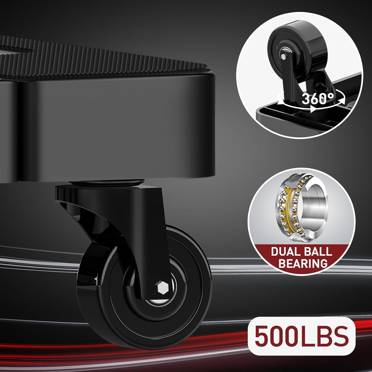 Folding Hand Truck 230KG Portable Dolly 6 Wheel Trolley Black SOLEJAZZ