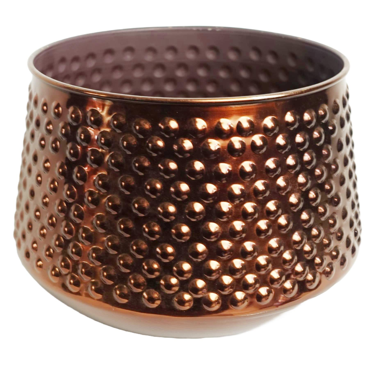 18cm Antique Copper Metal Planter by Leaf