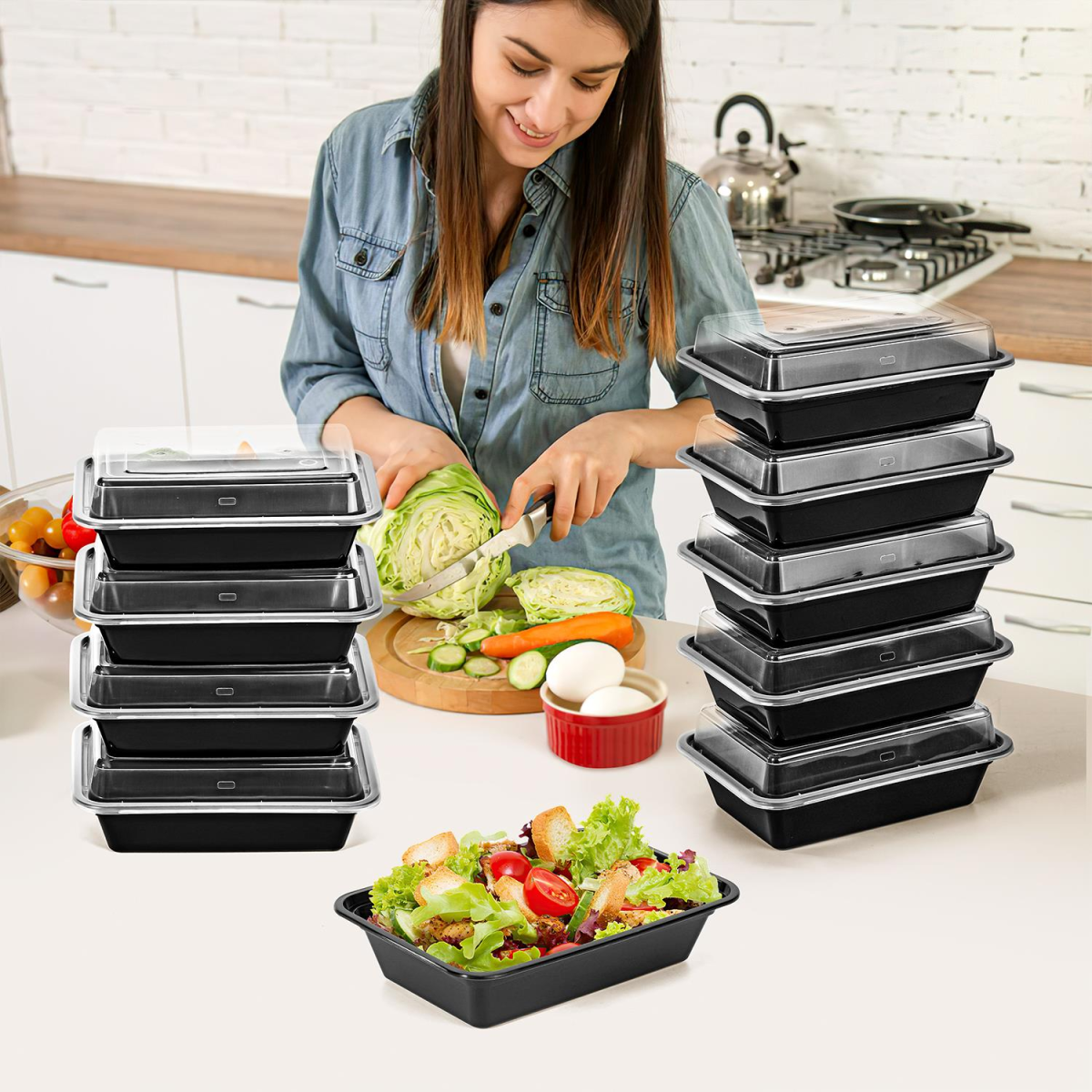 VINSANI 20pk 1 COMPARTMENT MEAL PREP CONTAINERS 1010473
