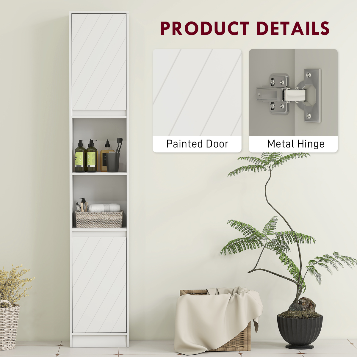 Bathroom Storage Cabinet-White