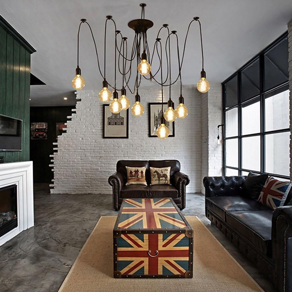 Lightsjoy Spider Pendant Light – 10 Socket Ceiling Lamp for Bedroom or Bar