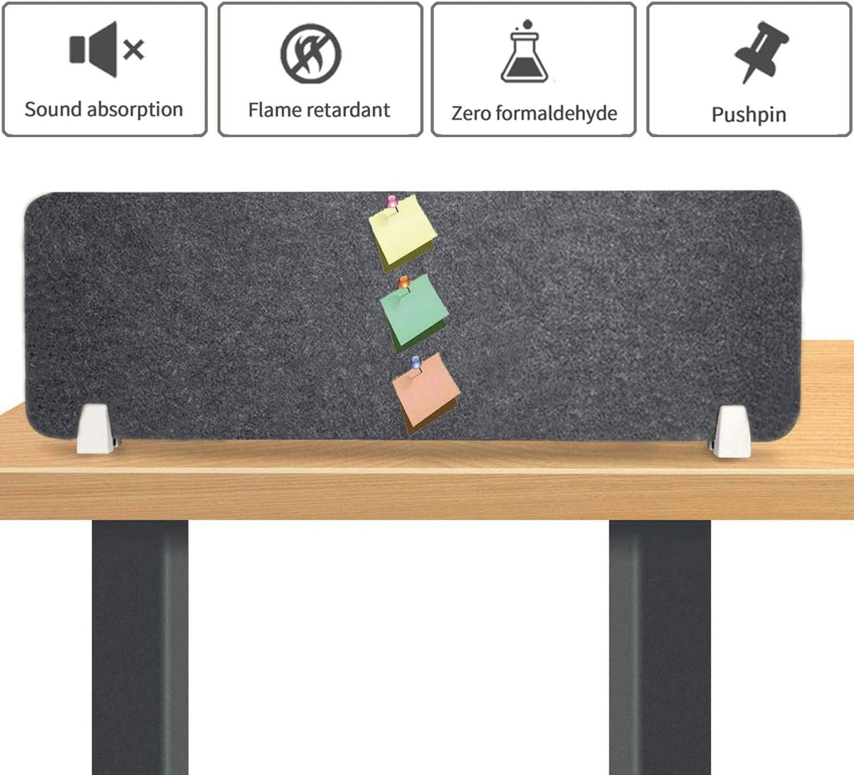 Acoustic Desk Divider 40x12 Inch Clamp On Noise Reducing Privacy Panel Nisorpa