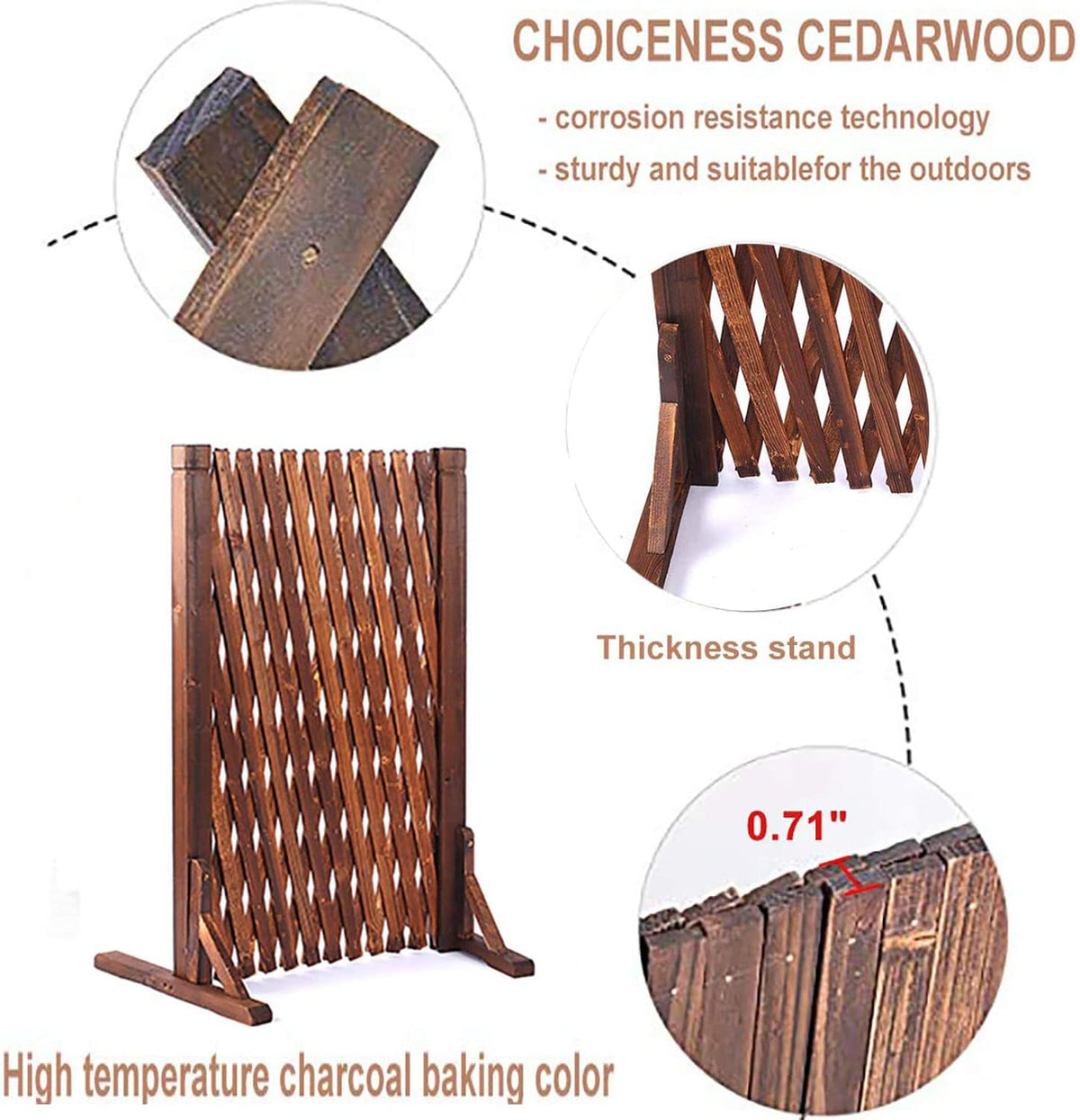 Expanding Fence Panels Adjustable Wooden Trellis Garden Screen 2 Pack Nisorpa