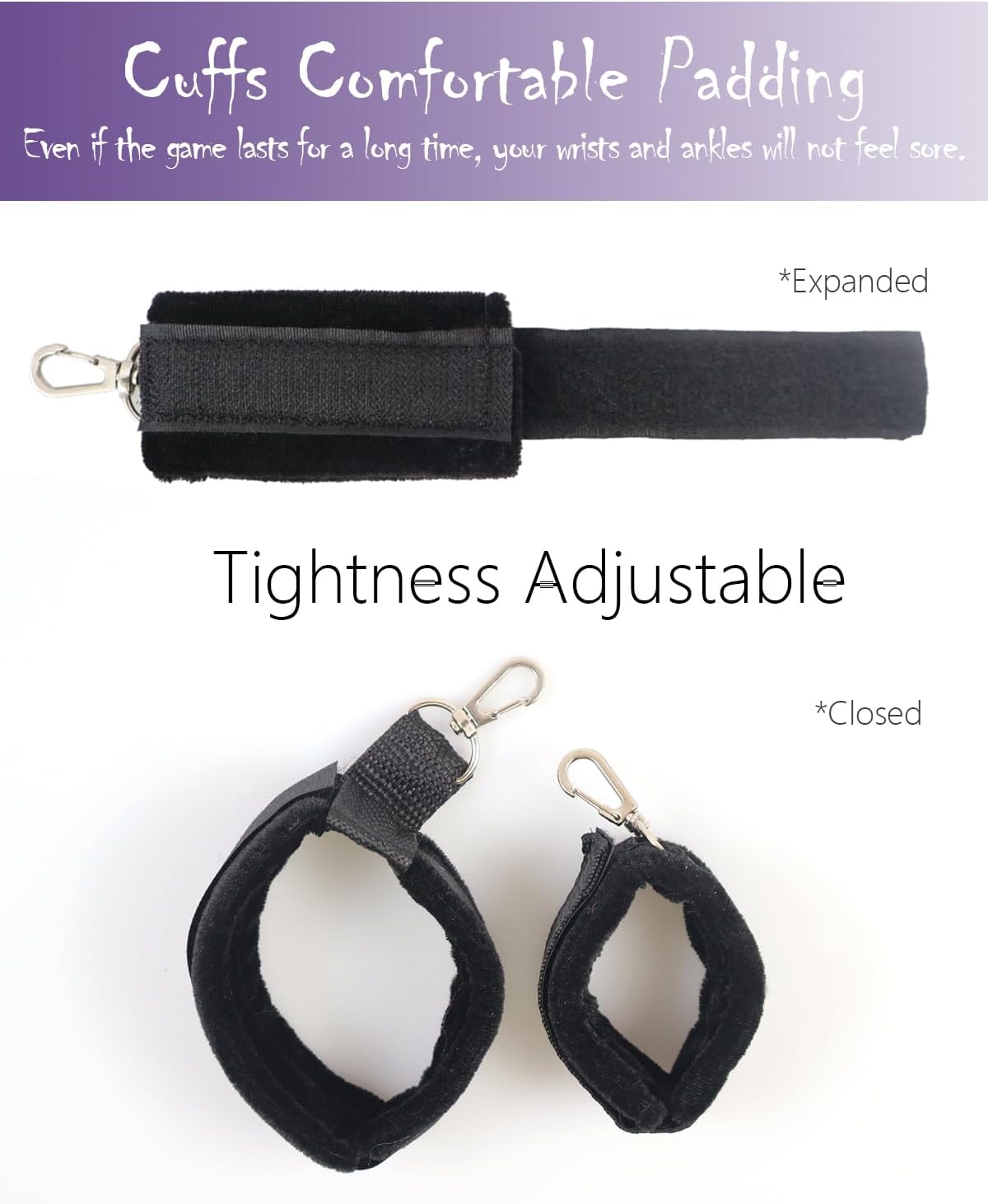 BDSM Bed Bondage Kit 12 Piece Set with Handcuffs Blindfold Feather